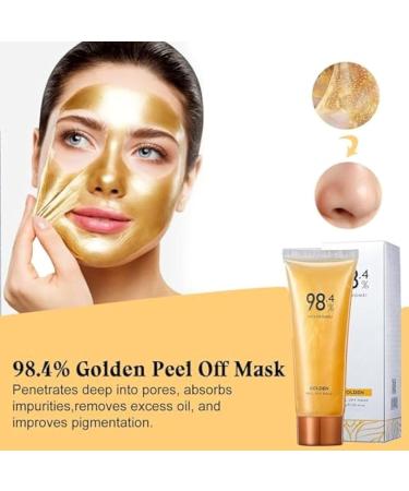 98.4% Gold Peel Off Facial Mask - Anti-Aging & Exfoliating Gold Face Mask for Pore Cleansing & Blackhead Removal - Shop Internationally - Buy Online on GoSupps.com