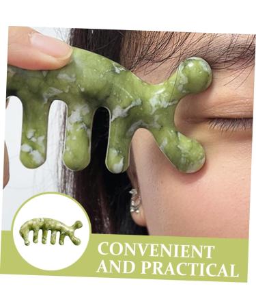 Hoement Jade Massage Comb | Acupuncture & Body Massage Device | Creative Jade Tool for Relaxation | 11.50x4.50cm Green - Buy Online on GoSupps.com