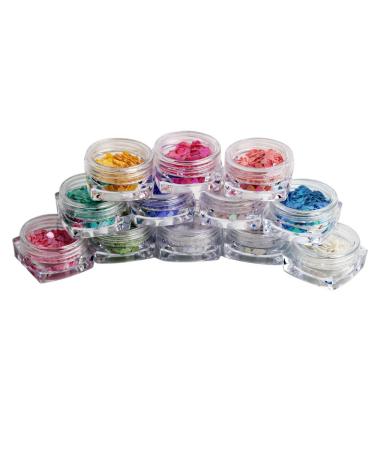 WOKOTO 12 Colors Heart-shaped Nail Art Glitter Sequins - Holographic Laser Paillettes for Nail and Eye Decoration | LP0026 - Buy Online on GoSupps.com