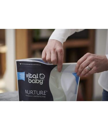 Vital Baby NURTURE Microwave Sterilising Bags - Reusable, Lightweight & Compact - Chemical-Free Sterilisation - 150 Uses - 5 Pack - Buy Online on GoSupps.com