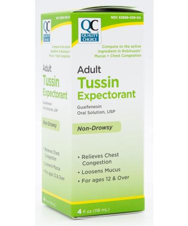 Quality Choice Adult Tussin Expectorant 4 Fl. Oz - Non-Drowsy Cough Relief | Fast Shipping Worldwide - Buy Online on GoSupps.com