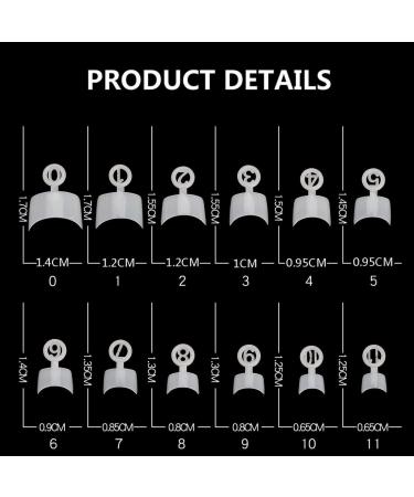 BODYA 600 Pieces French Nail Tips Acrylic Nails Half Moon Cover Short Natural Fake Nails for DIY Nail Art - 12 Sizes with Box Style E - Buy Online on GoSupps.com