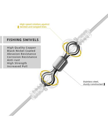 SF Fly Fishing Micro Swivels Stainless Steel 20lb 25 Pcs - Black Nickle Ball Bearing Swivels Hook line Connector - Buy Online on GoSupps.com