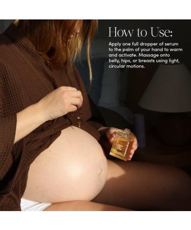 Evereden Golden Belly Serum 1.7 fl oz | Clean Body Care for Pregnancy & Postpartum | Natural Plant-Based Maternity Skincare | Non-Toxic Belly Oil - Buy Online on GoSupps.com