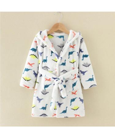 JZLPIN Unisex Baby Dinosaur Hooded Bathrobe | Flannel Pajamas for Boys & Girls (3-4 Years) - Buy Online on GoSupps.com