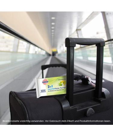 Sagrotan 2in1 Disinfection Towels - Lemon Blossom Fragrance - 30 Towels (2-Pack) for Hands & Surfaces - Hygienic Cleaning Solution - Buy Online on GoSupps.com