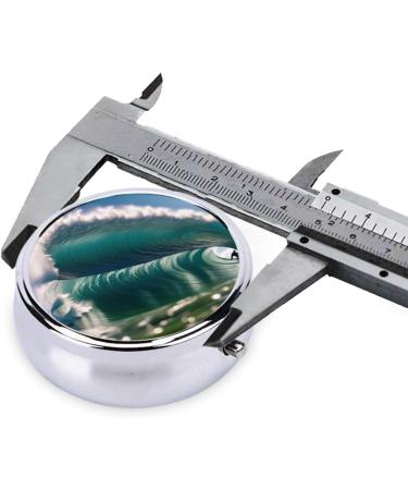 Surfing Printed Mini Round Pill Box | 3 Compartment Portable Pill Organizer for Travel Home & Office - Buy Online on GoSupps.com