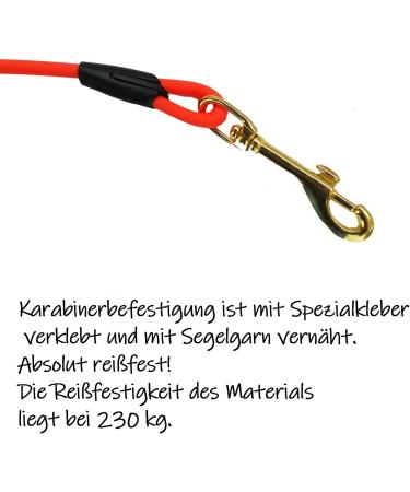 Organic 10m Biothane Dog Leash - Durable Drag Line with Carabiner for Small & Large Dogs Water & Dirt Repellent - Bright Orange - Buy Online on GoSupps.com