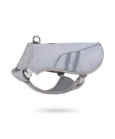 All -sopets dog cooling vest dog cooling coat light dog cool vest dog shirt comfortable breathable pet cooling jacket for summer with reflective stripes dog clothes gray m