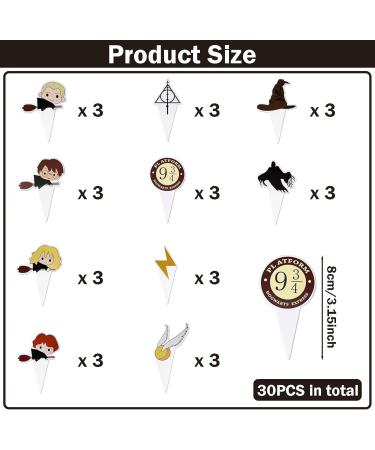 46-Piece Harry Magic Cake Topper Set | Birthday Decoration for Boys & Girls | Muffin Deco & Tortendeko for Magical Parties - Buy Online on GoSupps.com