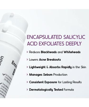 Cos- IQ BHA-2% Encapsulated Salicylic Acid Emulsion Face Serum for Sensitive Skin | Face Exfoliator for Blackheads Whiteheads Acne & Open Pores | Reduces Breakouts | For Women & Men | 30ml - Buy Online on GoSupps.com