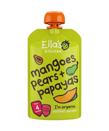 Ella's Kitchen Organic Mangoes Pears + Papayas 120g Fruit large