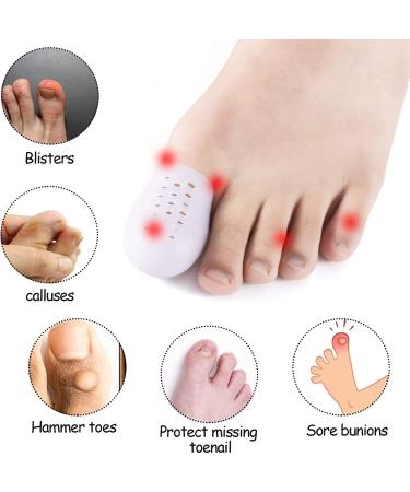 Breathable Gel Toe Cap Protector - 10PCS Silicone Sleeve for Toe Relief from Corns, Blisters, and Hammer Toes - Reduce Friction and Provide Comfort - Buy Online on GoSupps.com