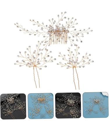 minkissy 3 Sets Bridal Headwear Wedding Decor Bridal Hair Combs Bride Hairpin Crystal Side Comb Hair Decorations Pearl Tiara Bridal Headpiece for Wedding Clip Bridesmaid Rhinestones Diamond - Buy Online on GoSupps.com