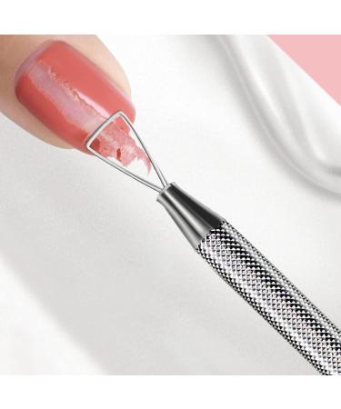 Cuticle Pusher Remover Triangle Cuticle Peeler Scraper Stainless Steel Nail Gel Remover Professional Nail Tool for Removing UV Manicure Treatments - Buy Online on GoSupps.com