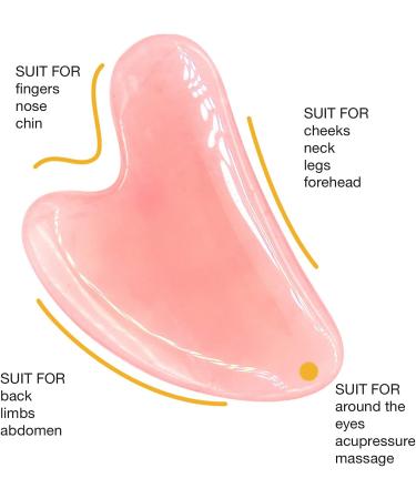 COOESS Gua Sha Tool - Natural Rose Quartz Facial Massage Tool for Eyes Neck & Body | Genuine Jade Stone Gua Sha for Radiant Skin - Buy Online on GoSupps.com