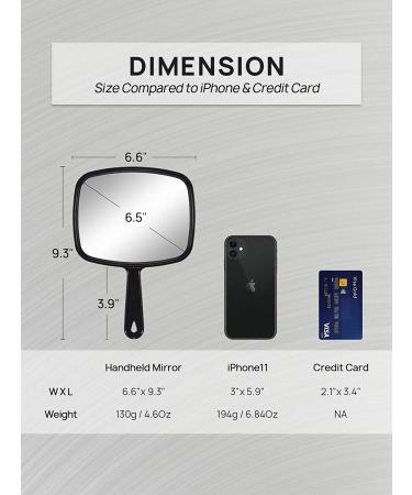 OMIRO Hand Mirror Set - All Black Handheld Mirrors with Handles (Pack of 3) - Buy Online on GoSupps.com