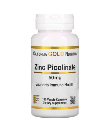 Zinc Picolinate Bioavailable Form of Zinc Supports Immune Health 50 mg 120 Veggie Capsules