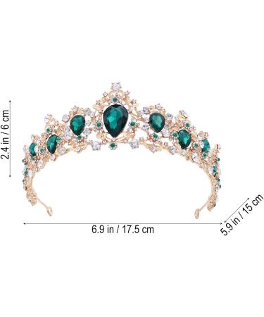 Frcolor Green Rhinestone Tiara Crown for Women - Elegant Wedding Headband & Queen Crown - Buy Online on GoSupps.com