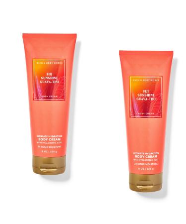 Bath and Body Works Fiji Sunshine Guava-tini Body Cream Ultimate Hydration Gift Set For Women 2 Pack 8 Oz. (Fiji Sunshine Guava-tini)