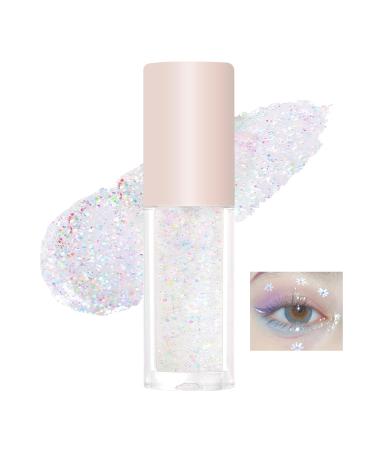Erinde Liquid Glitter Eyeshadow Eyeliner -Korean Makeup  | Tear Drop  Shimmer Metallic  Lightweight Water Texture  Long Wearing | Loose Glitter Glue for Crystals Eye Glitter 03 Strobe Rhinestones