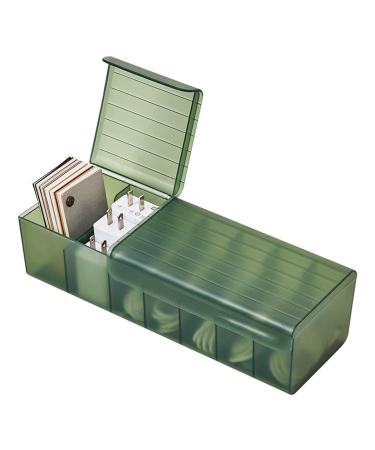 Storage Box Desktop Data Cable Storage Box Power Cord Storage Mobile Phone Charger Charging Line Sorting Partitioned Box with Cover (Color : Green)