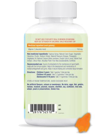 allKiDz Vitamin C Gummies for Kids Children 150mg Immune Booster Antioxidant Bones Teeth Supplement Vegan Pectin Plant-based Great Tasting Rocket-shaped Gummies Orange Pineapple Flavour 80 Count - Buy Online on GoSupps.com