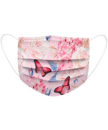 10-Pack Adult Floral Masks - Disposable 3-Layer Mouth Protection | Breathable Non-Woven Neck Scarf for Women - International Shipping Available - Buy Online on GoSupps.com
