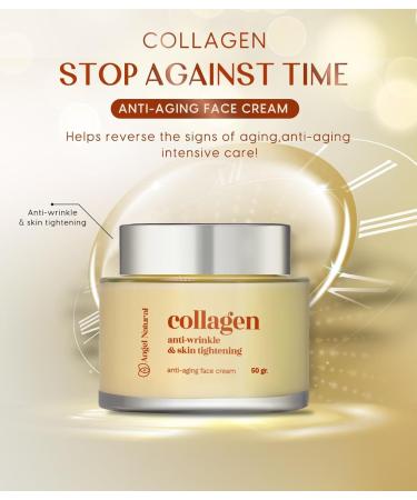 Angel Natural Collagen Face Cream - Anti-Wrinkle & Skin Tightening Moisturizer | Korean Skincare Anti-Aging Firming Vitamin E & B5 | 50g / 1.7oz - Buy Online on GoSupps.com