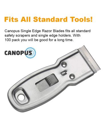 CANOPUS Single Edge Industrial Razor Blades - Made in USA - Heavy Duty Straight Edge Razors - Box & Carton Cutter Replacement Blades - Glass & Paint Scraper Razor Blades - 100 Count - Buy Online on GoSupps.com