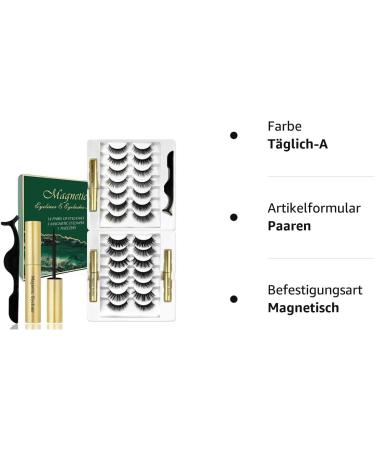 Rechoo Magnetic Lashes Kit - 14 Pairs Natural False Eyelashes with Magnetic Eyeliner, Applicator, and Tweezers - Reusable 3D Magnetic Lashes - Daily & Nature - Buy Online on GoSupps.com