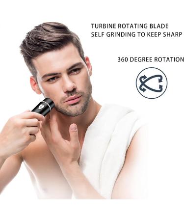 Compact Mini Electric Shaver for Men - USB Rechargeable Waterproof Beard Trimmer | Travel-Friendly Wet & Dry Use Black - Buy Online on GoSupps.com