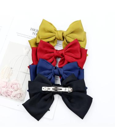 Cinaci 8 Pack Large Oversized Silk Ribbon Bow French Barrettes Hair Clips - Women's/Girls' Accessories - Buy Online on GoSupps.com