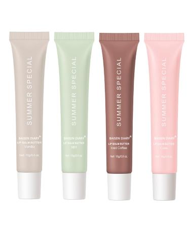 4 PCS Summer Special Lip Butter Balm - Ultra-Hydrating Nourishing Lip Care with Natural Ingredients Shea Butter & Olive Oil Soothes & Softens Dry Lips (4PCS 0.5 Fl Oz (Pack of 4)) 0.5 Fl Oz (Pack of 4) 4pcs