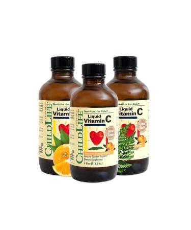ChildLife Essentials Liquid Vitamin C - Immune Support, Vitamin C Liquid, All-Natural, Gluten-Free, Allergen Free, Non-GMO, High in Antioxidants - Orange Flavor, 4 Ounce Bottle (Pack of 3) 4 Fl Oz (Pack of 3)