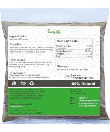 Jatamansi Powder Baalchad Nardostachys Jatamansi Balchar Sambul Lateeb Organic Powder for Hair and Skin 100 GM - Buy Online on GoSupps.com