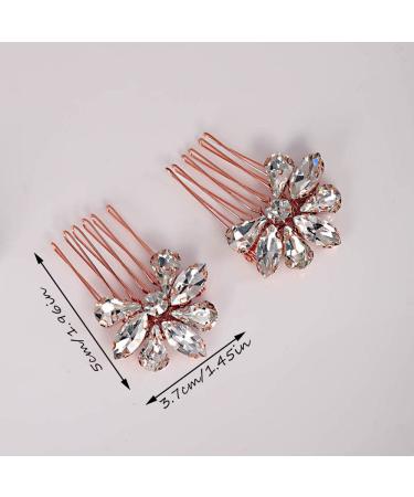 Teyglen Rhinestone Crystal Wedding Hair Comb Set - Red Blue Black Crystal Side Combs - Bridal Jewelry for Women & Girls (Silver) - Buy Online on GoSupps.com