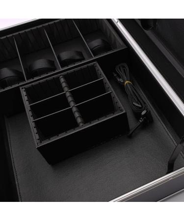 Travel Barber Case by GB | Heavy-Duty Black & Silver Suitcase - 21"x13"x3.5" with Dividers Reinforced Corners Handle & Lock for Clippers & Shears - Buy Online on GoSupps.com