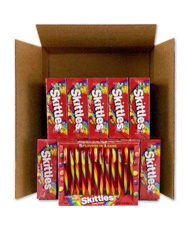 Skittles Candy Canes 5 Flavors in 1 Cane 12 Count Boxes packed 12s