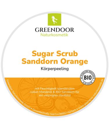 Greenendoor Body Peeling Sugar Scrub - Organic Sanddorn & Orange | 230g Natural Paraben-Free Microplastic-Free Exfoliating Scrub for Radiant Skin - Buy Online on GoSupps.com