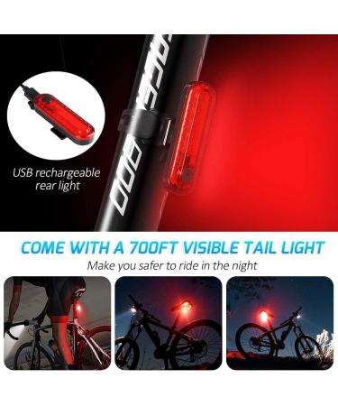 OceansEdge11 LED Bicycle Lights Set with Speedometer & Odometer - USB Rechargeable Front and Rear Headlight Tail Lights - Waterproof for Mountain & Road Bikes - Buy Online on GoSupps.com