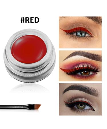 Erinde Red Gel Eyeliner - Waterproof Long Lasting Cream Gel Pot | Smudge-Proof & Water-Resistant Eye Liner Makeup with High-Intensity Pigments - Includes 2 Brushes - Buy Online on GoSupps.com