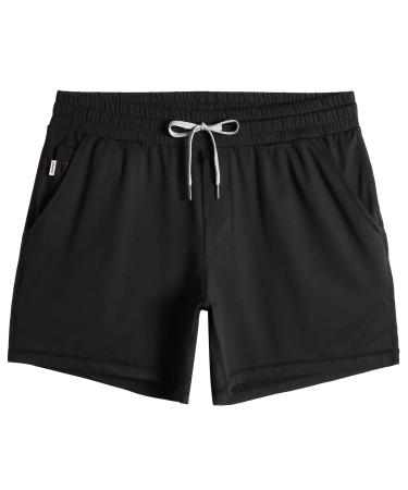 maamgic Mens Workout Shorts 5" Short Shorts Soft Stretch Running Gym Athletic Shorts with Zip Pockets Black Large