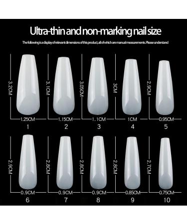 CALIBAN 500Pc Coffin Nails Nail Tips Full Cover Manicure Design Acrylic Nails for Women (Trapezoid) - Buy Online on GoSupps.com