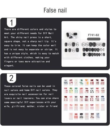 dijiusidy False Nail Perfect Matching Simple to Wear Fingernail Full Coverage Press Type Strong Viscosity Adjustable Paster Type 14 F741 Type 14 F741 - Buy Online on GoSupps.com