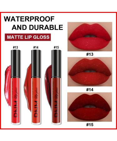 3pcs Dark Red Matte 24-Hour Liquid Lipstick Set | Long-Lasting & Waterproof Lip Stain | Smudge-Proof Lip Gloss Gift Set | Women's Makeup Kit - Buy Online on GoSupps.com