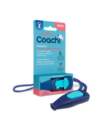 Coachi Whizzclick 2-in-1 Combined Clicker and Whistle Dog Training Whistle for Recall and Clicker Training for Rewarding Adjustable and Reflective Lanyard Suitable for Dogs and Puppies Navy/Light Blue One Size - Buy Online on GoSupps.com