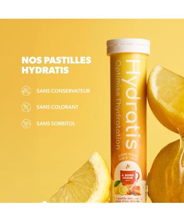 HYDRATIS - Pastilles Hydratation Electrolytes - Miel Citron Gamme Chaude - Am liore l'Hydratation et Favorise l' nergie - Formule Isotonique - Sport R cup ration Bien- tre - 1 tube (20 Pastilles) Miel Citron - Chaud - Buy Online on GoSupps.com