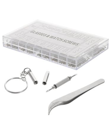 Baluue 1 box glasses screw Small screwdriver set glasses fastening set glasses bruise Professional repair tool kit glasses set glasses kit repair clock zinclimation 11x6.7cm As shown