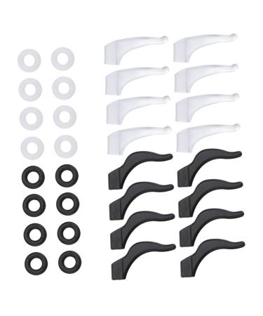 Gleavi 32st anti-slip cover for glasses glasses frame solid lid glasses ear bruell the soft replacement tips for glasses silicone glass temple holder pebbles white ear hooks round white 6x5cm
